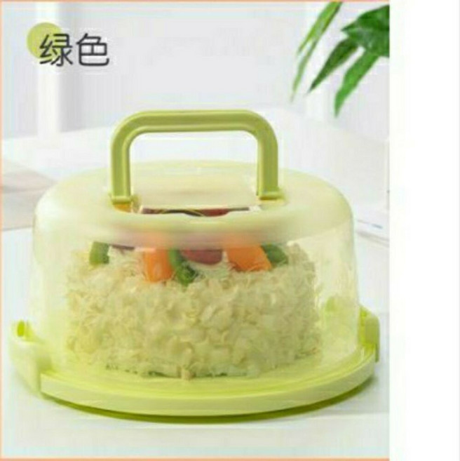 PP手提圓形蛋糕盒 生日蛋糕盒 杯子蛋糕盒, 綠色, 1個