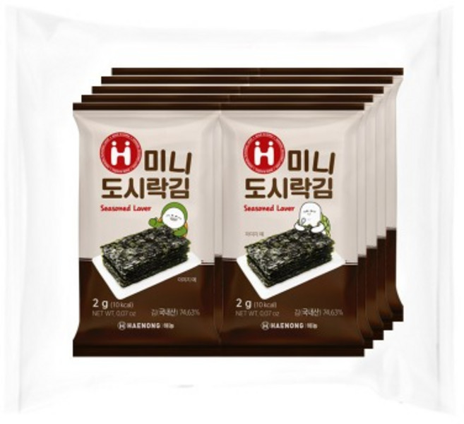 해농 미니도시락김 2g, 10개
