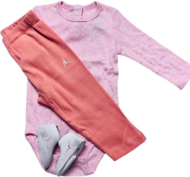 [나이키 정품/박스포장] 조던 베이비 긴팔 바디수트+팬츠+양말 세트 신생아 우주복 출산 백일 선물