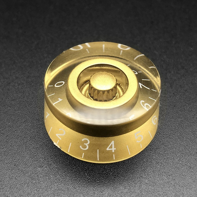 2Pcs 멀티 컬러 LP 일렉트릭 기타 볼륨 톤 노브 탑 햇 스트레이트 속도 조절 손잡이 플라스틱, B Gold With White