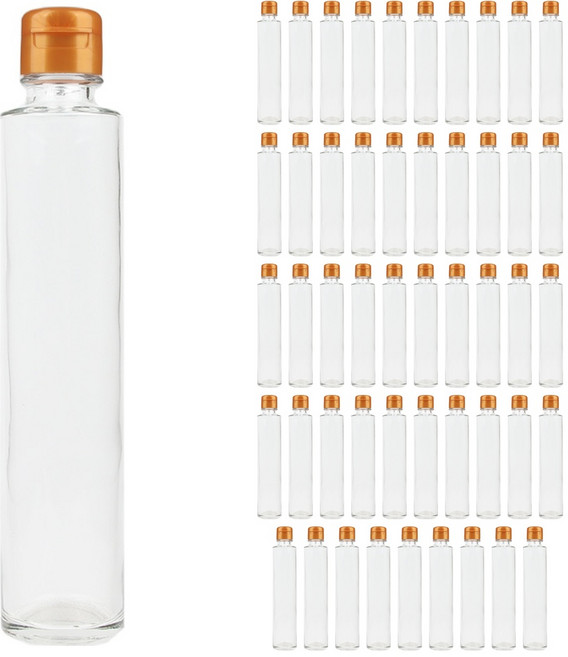 원형 하바리움 원터치 유리병+원터치캡 골드, 50개, 200ml