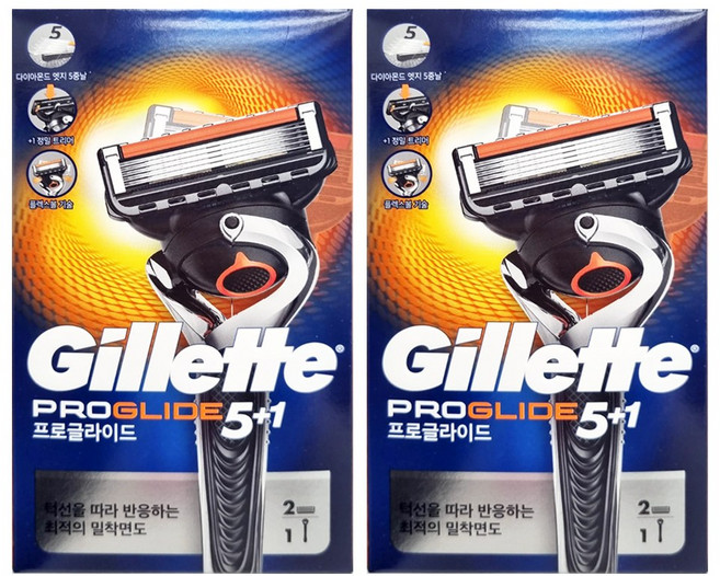 질레트 프로글라이드 플렉스볼 매뉴얼 면도기 2UP(본체+날2입) X 2개