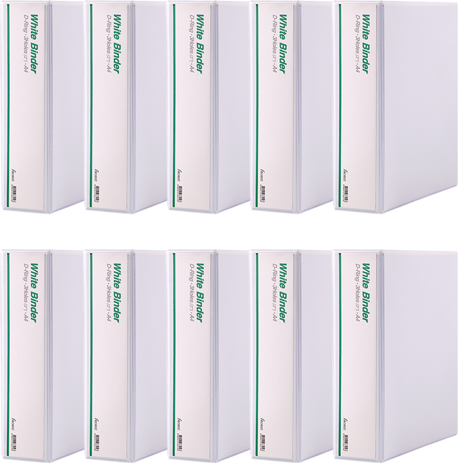 프로비즈 백색 투명 3공 D링 바인더 7cm 화이트 투명, 10개, 화이트투명