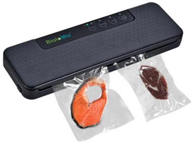 BioloMix 자동 식품 진공 실러 또는 세이버 포장기 수비드 화이트/블랙 10 개 무료 백 W230, 01 Black_01 EU 플러그_01 220-240V