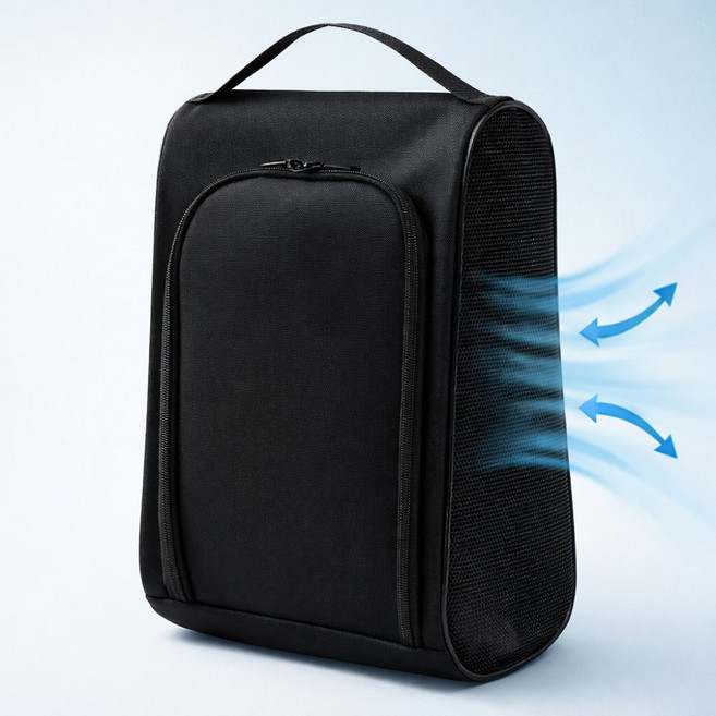 여행용 통풍 신발가방 헬스 골프 운동 신발주머니, 블랙, 1개