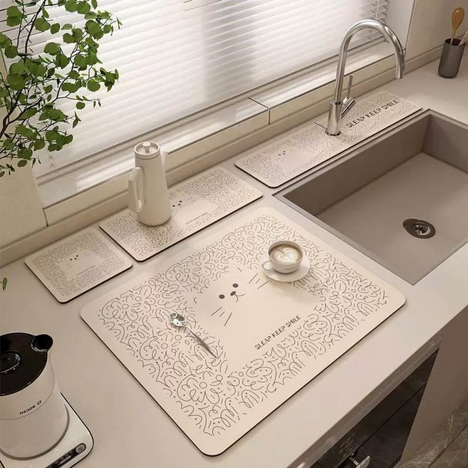 일상감각 싱크대 상판 매트 깔판 2개입 논슬립 주방 깔