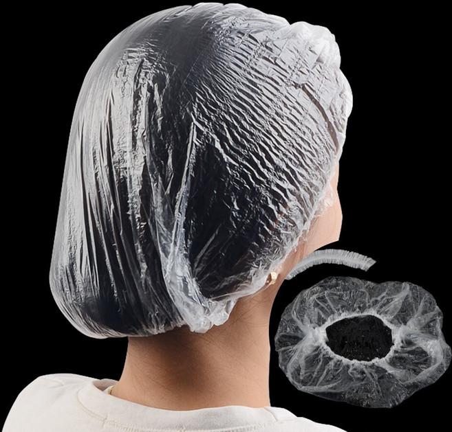 100P 일회용 비닐 헤어캡 미용제품 미용용품 미용재료