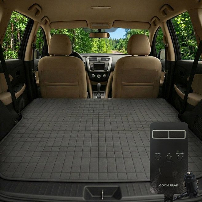 꼼지락 탄소 온열매트 12V 차박 캠핑 전기매트 더블좌우분리형 1400 2인용, 단품