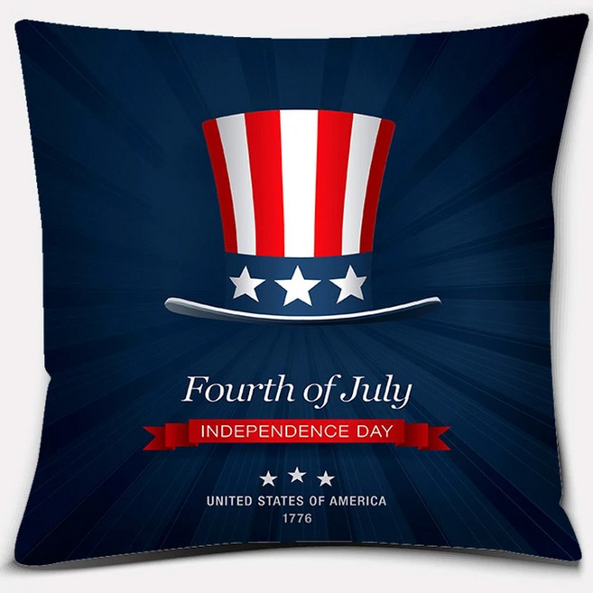인디펜던스 데이 시리즈 USA 악세리아 사각형 장식 소파 쿠치 프린트 LOVE 코진 베갯잇, 45x45cm Polyester, 11