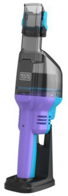 블랙앤데커 가정용 슬림 미니 핸디 무선 청소기 HNVD220B7P + 펫브러쉬 세트, 블루+보라색
