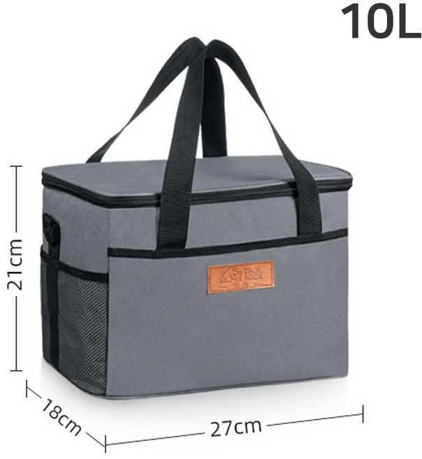 아이스박스 보냉백 쿨러백 캠핑가방 아이스 보냉가방 휴대용 손잡이 방수 보온백, 10L, 그레이