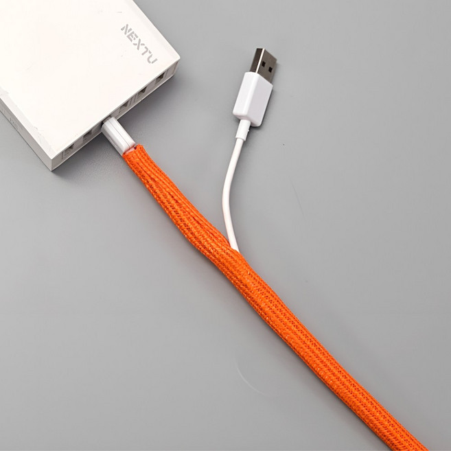 선정리튜브 컴퓨터 케이블 전선보호 케이블덮개 커버 선정리용품, 오렌지