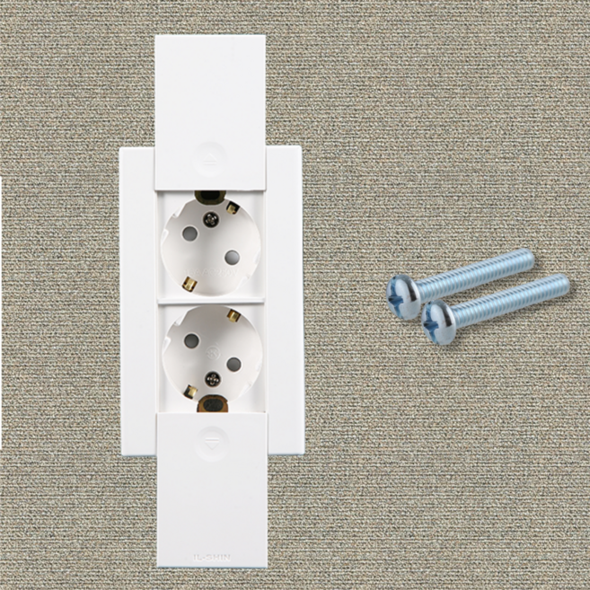 이도피스 포함 국산 일신전기 안전커버형 2구 콘센트 방수콘센트 와이드플러스 매입콘센트, 1개