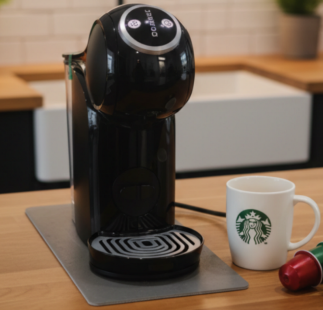 독일모티프매트 커피머신받침 진동방지매트, 15x30, 그레이 마블, 1개