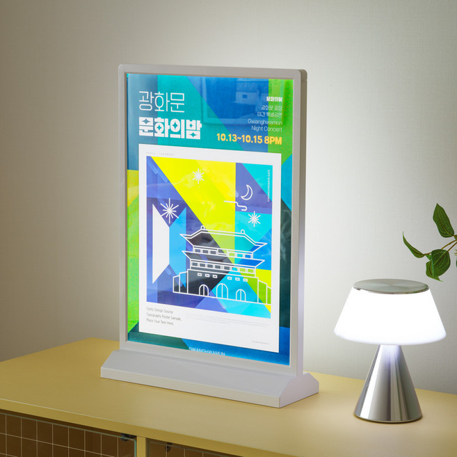 쿤스트마렌 무선 LED 메뉴판 라이트패널 실내용 테이블 광고판, 1개, A3