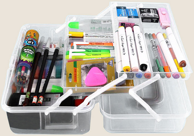 코스모 다용도 미술용품 보관 3단 화구박스