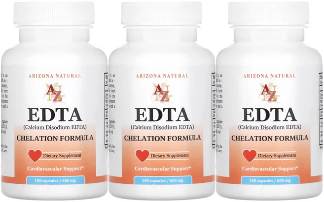 애리조나내추럴 EDTA 칼슘 디나트륨 이디티에이 아미노산 600mg 100캡슐 3개, 100정 - 쿠팡