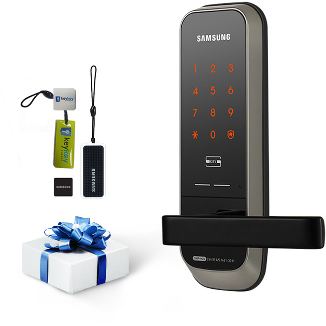 삼성전자 무타공 도어록 SHP-H20 + 카드키 걸이형 2p + 스티커형 2p 세트
