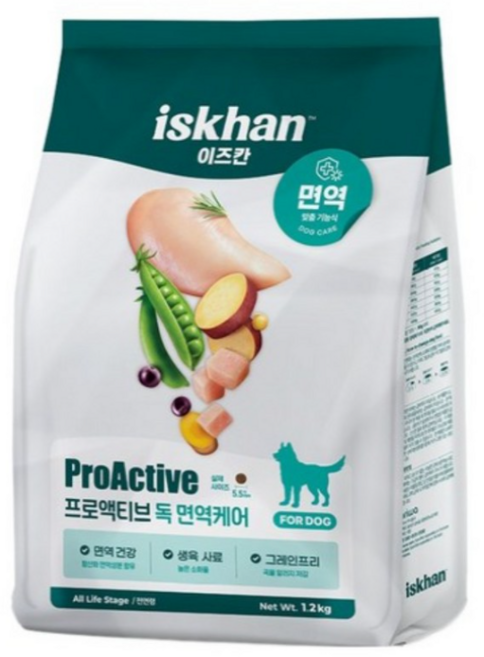 이즈칸 강아지 독 프로액티브 기능성 사료, 면역/항산화, 1.2kg, 1세트