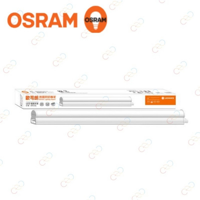 OSRAM 歐司朗 LED T5 星皓支架燈, 1個, 黃光3000K,4尺/20W(贈串線)