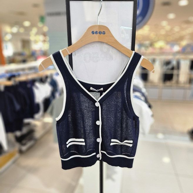 에스핏 여름 이월상품 토들러 여아 주니어 스포티룩 블라우스 코디 니트 뷔스티에 조끼 SJZ304FSVE03