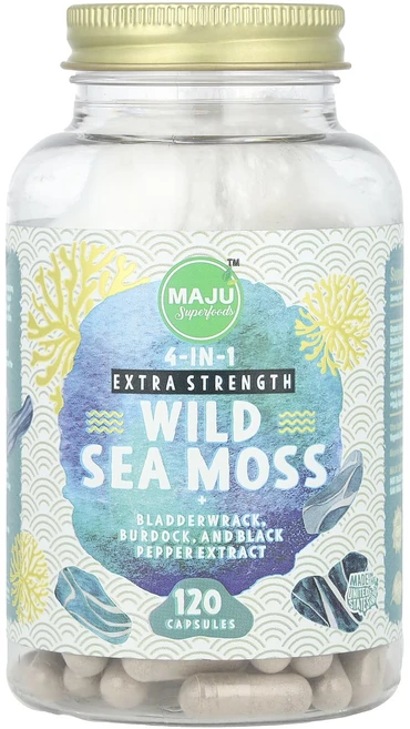 행복하고 건강하게 Maju Superfoods 야생 바다 이끼 캡슐 120정 백년회로하세요, MajuSuperfoods야생바다이끼캡슐120정, 1개 - 쿠팡