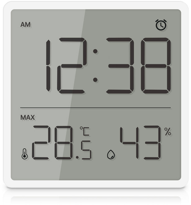 WETWO 디지털 시계 온습도계 HS-TH8218, 화이트, 1개