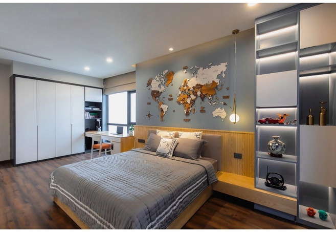 3D立體木製世界地圖【經典時尚】奢華版 質感壁貼地圖 大廳裝飾 禮物, 1個, L PLUS (165*115cm),無加購