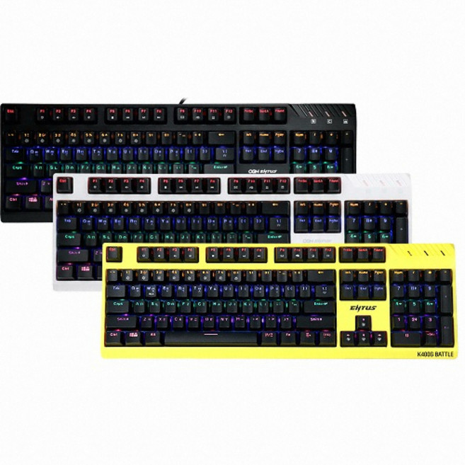 CJ ENM ENTUS K400G BATTLE CJ 광축 게이밍 (클릭) 청축, 옐로우