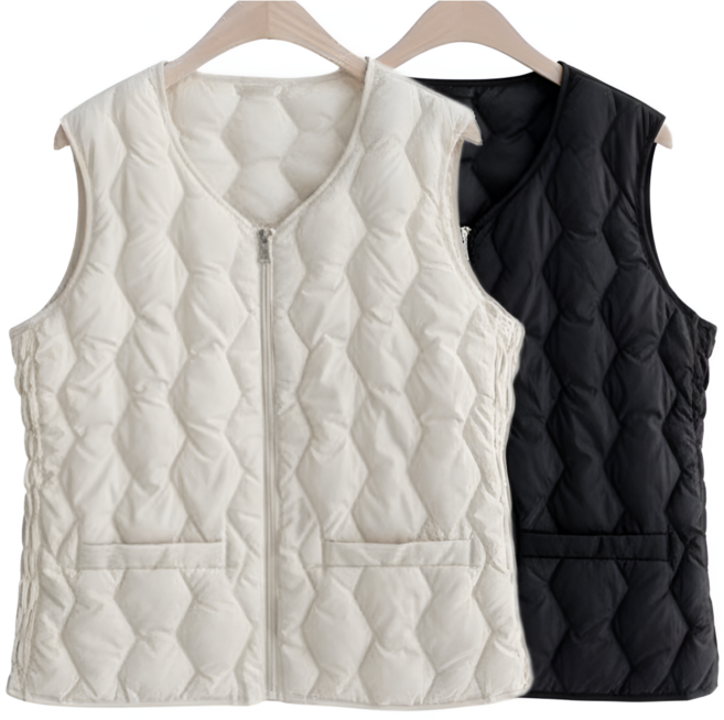 벨에라 빅사이즈 초경량 셔링 패딩조끼