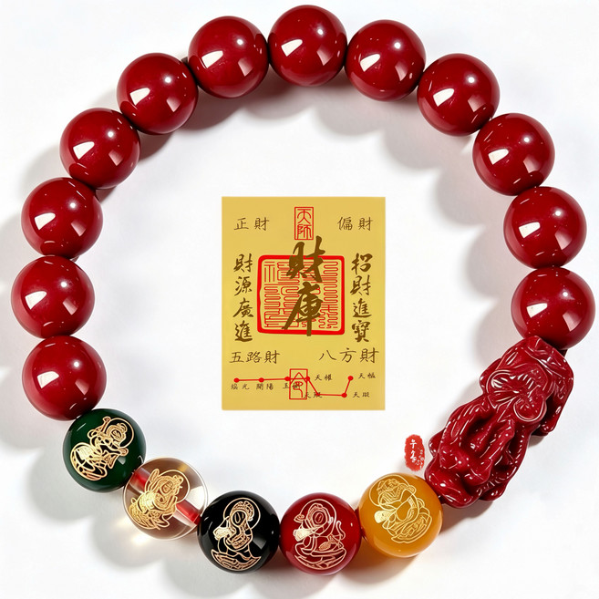 우솔 운수대통 금전운을 끌어오는 비휴 오복재신 경면주사 팔찌