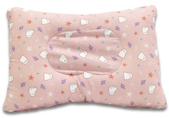 100%국산 빨아쓰는 베개 목편한 어린이 주니어 항균 거북목 경추 캐릭터 베게, 인디핑크, 1개