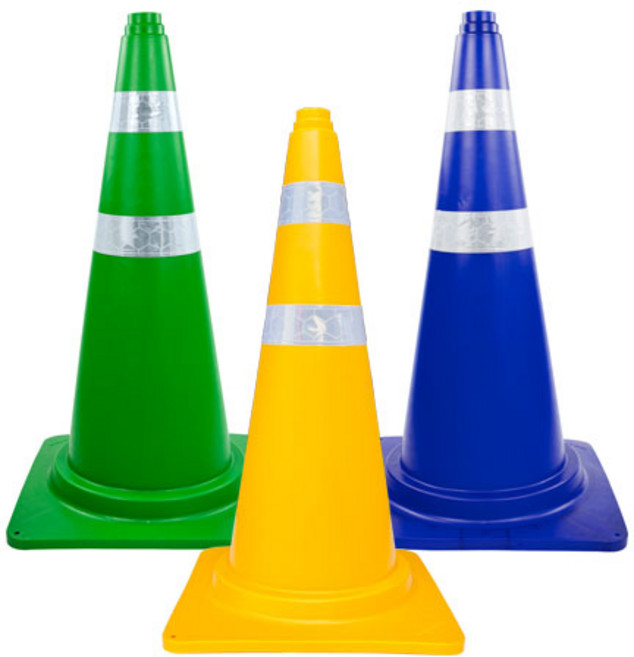 주차금지 칼라콘 공사현장 진입금지 고무 꼬깔 라바콘, 녹색, 1개