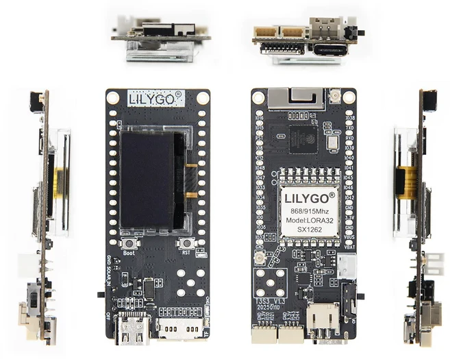 릴리고 ® T3S3 개발 보드 LoRa 모듈 LR1121 SX1280 WiFi 블루투스 디스플레이 MVSRS 음성 통신, 04 SX1276 (915MHz), 01 빠른  Mainland, 01 IPEX Antenna