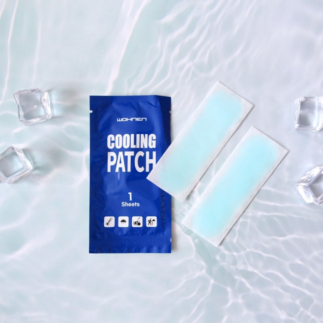 아이스 냉각 냉 패치 쿨팩 미니 붙이는 쿨링 냉감 쿨 팩 젤 휴대용 시원한 이마 얼굴 찜질 시트 템 필수 고급 부드러운, 1개