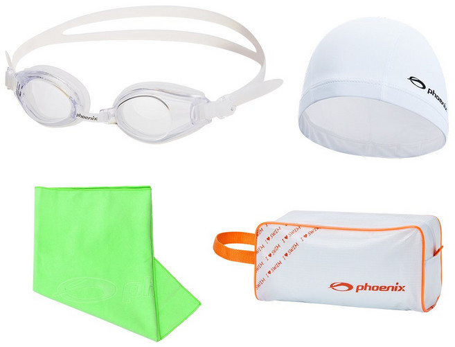 피닉스 4종 수영용품 세트 B, 클리어, 1개