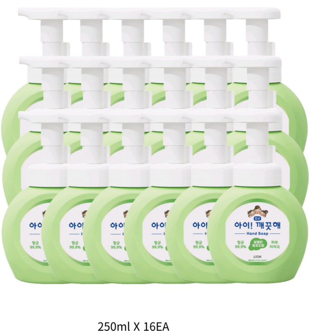 아이깨끗해 향균 거품 핸드솝 청포도 리필, 18개, 250ml