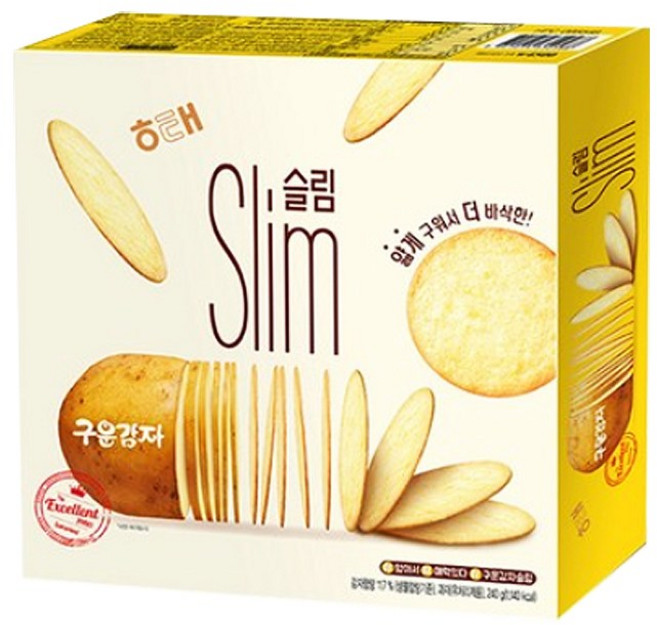 해태제과 구운감자 슬림, 240g, 12개