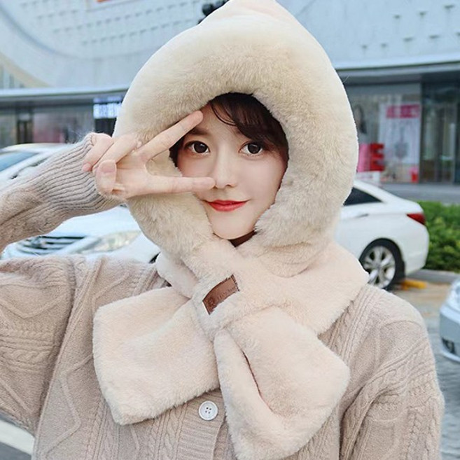 24 / FW 신상!! 따뜻한 겨울필수템~여성 후드 머플러 바라클라바 목도리 넥워머 곰돌이