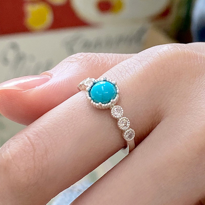 반지소 실버925 여성 터키석 자개 원석 알 은반지 이플