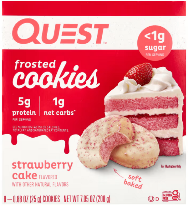 퀘스트뉴트리션 프로스트 쿠키 스트로베리 케이크맛 25g 8개입, 8개