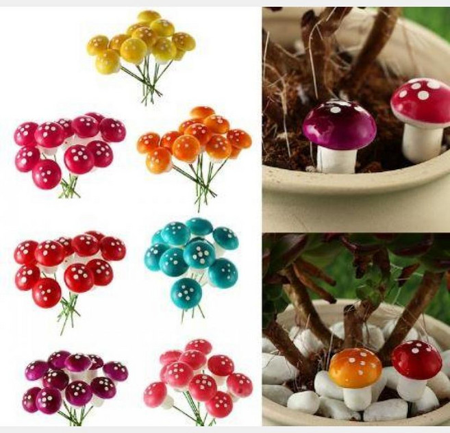 자체 장식버섯 인공 화분 식물 DIY 공예 홈 정원 수지 이끼, 1개