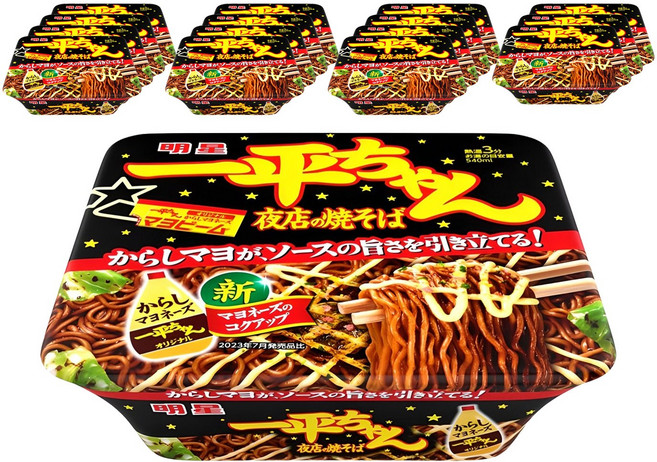 묘조 잇페이짱 야시장의 야끼소바 컵라면 135g, 12개