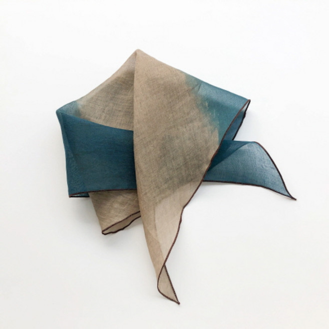 간절기 스카프 배색 여자 여성 미니 작은 짧은 천연염색 인견 여름 쁘띠 감물 국내산 엄마 할머니 선물 린넨 마