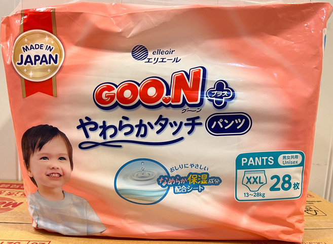 GOO.N Plus 輕柔觸感褲型紙尿褲 XXL 號 日本製造, 28片