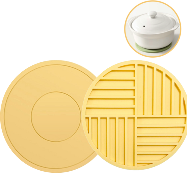 HJ 실리콘 단열 냄비 받침대 6 color, 2개, 에그엘로우