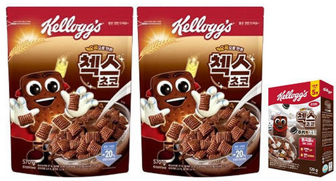 켈로그 오곡 첵스초코 570g 2개 + (쿠키앤크림 120g )
