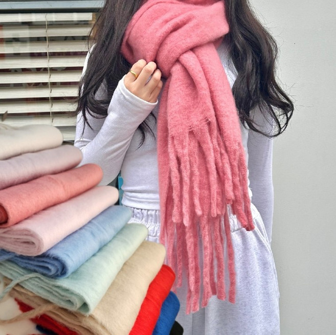 *당일배송* 캔디 도톰 무지 빅 목도리 머플러 11종