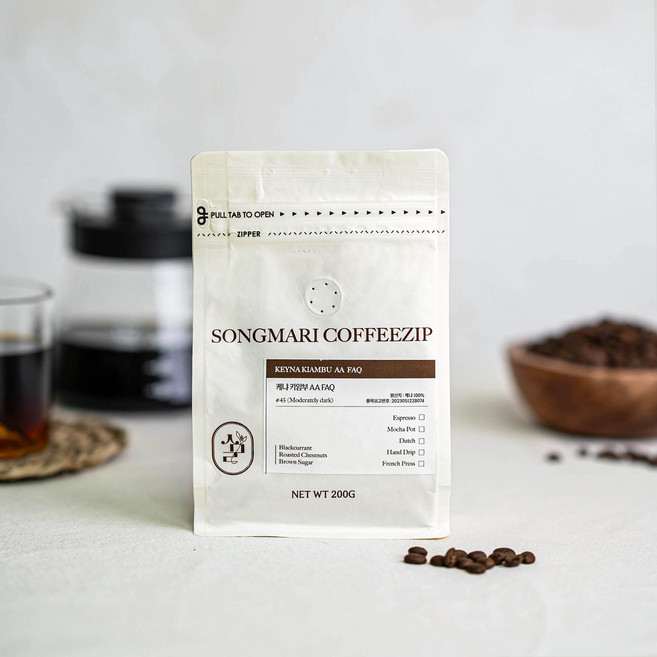 [당일로스팅]송마리커피집 산미없는 케냐 키암부 AA FAQ 원두커피, 1개, 200g, 홀빈(분쇄안함)
