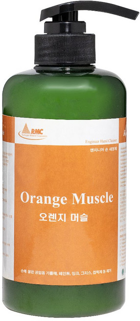 해외직수입! 기름때 독보적인 제품 엔지니어 손 세정제 오렌지머슬 500ml손에기름때제거 손톱밑기름제거.비린내제거, 1개, 500ml